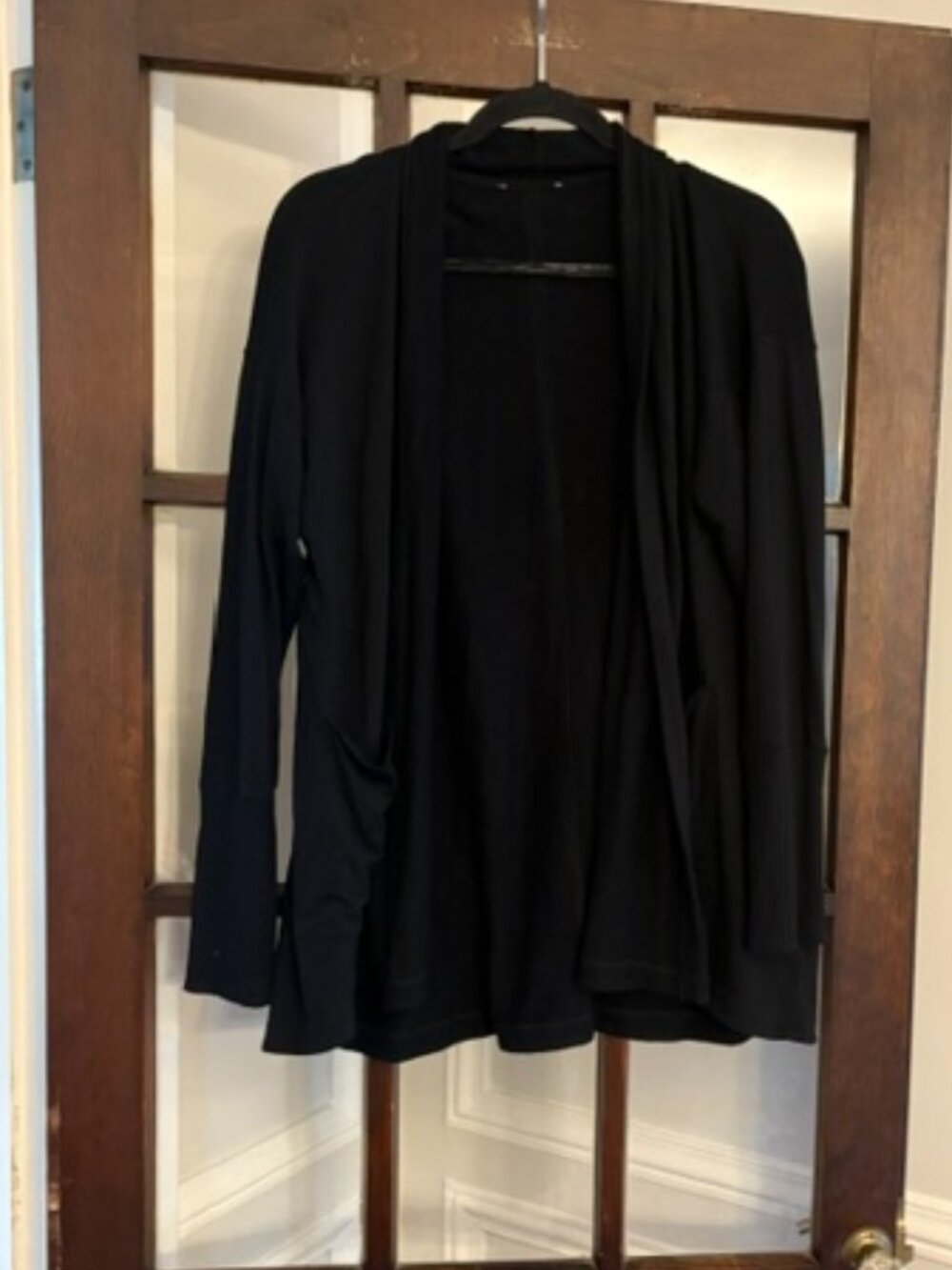 Splendid Black Open Front Cardigan, Size Medium